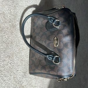 Brown/black coach mini purse